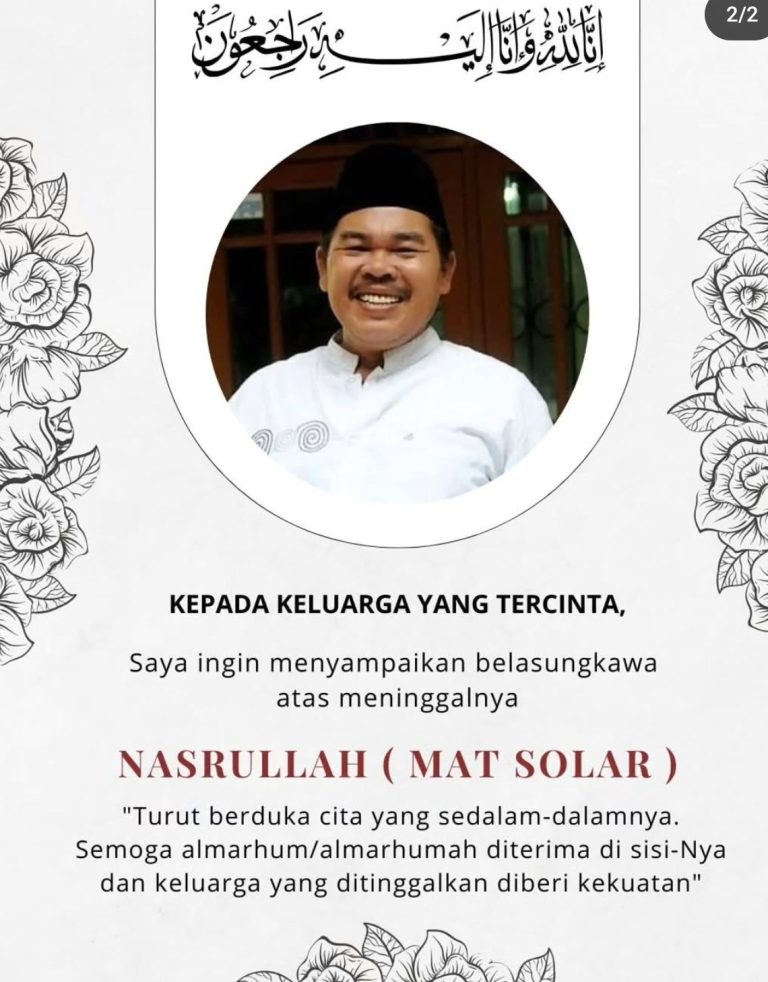 Komedian Senior Mat Solar Meninggal Dunia